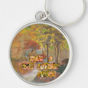 Have a Cool Autumn Season Vintage Art Print Key Ring