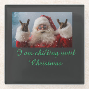 Have A Cool Christmas Glass Coaster