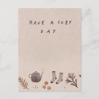 Have a cosy day minimalist blessing postcard