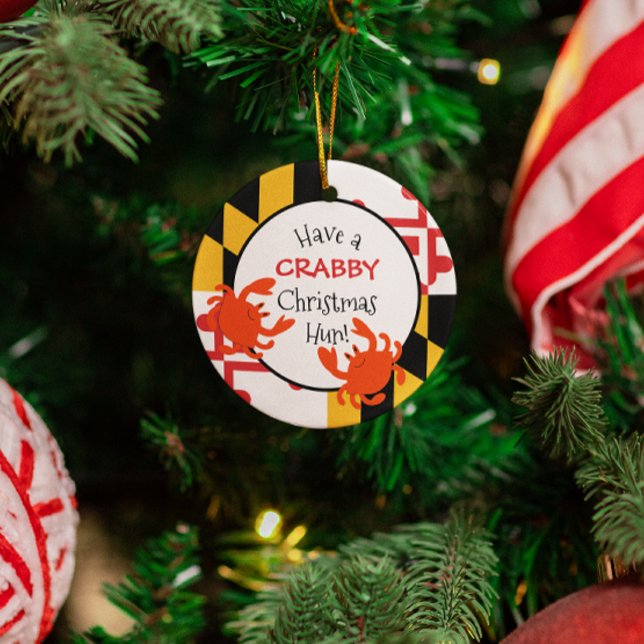Have a Crabby Christmas Hun Personalised Metal Tree Decoration (Creator Uploaded)