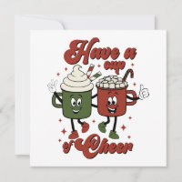 Have a Cup of Cheer Retro Christmas Cocoa &Coffee