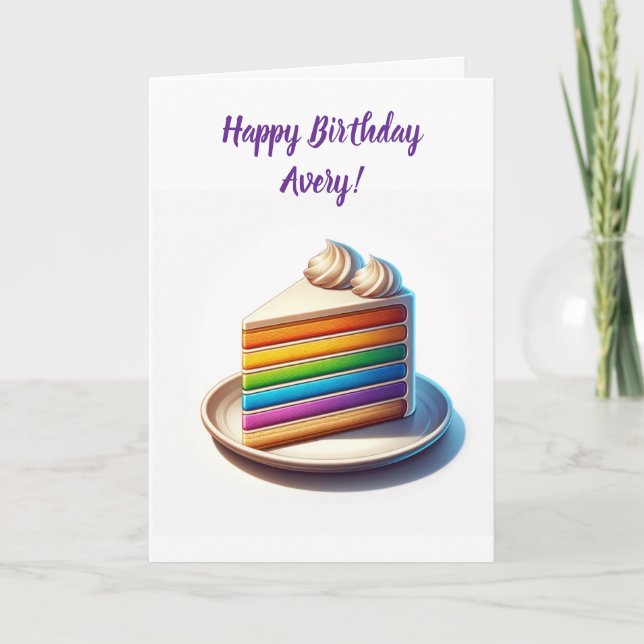 Have a Fabulous Birthday | Rainbow Cake Card (Front)