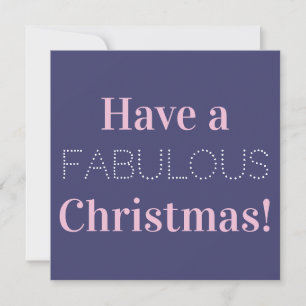 Have a Fabulous Christmas Photo Blue Pink Holiday Card