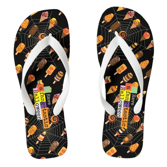 "Have a fang-tastic" Halloween Ice Cream Event Jandals (Footbed)