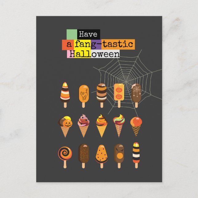 "Have a fang-tastic" Halloween Ice Cream Event Postcard (Front)