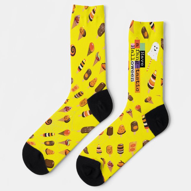 "Have a fang-tastic" Halloween Ice Cream Event Socks (Left)