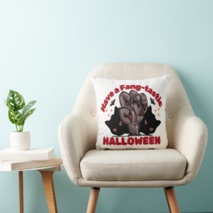 Have A Fang-Tastic Halloween Monster Hand Design Cushion
