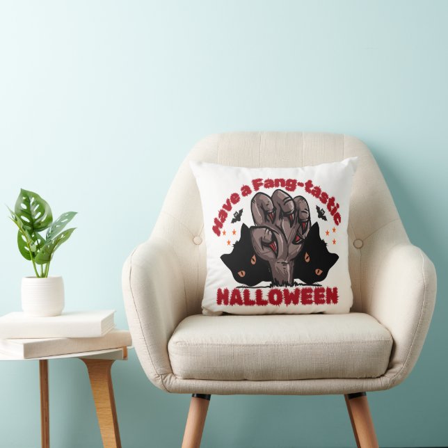 Have A Fang-Tastic Halloween Monster Hand Design Cushion (Chair)
