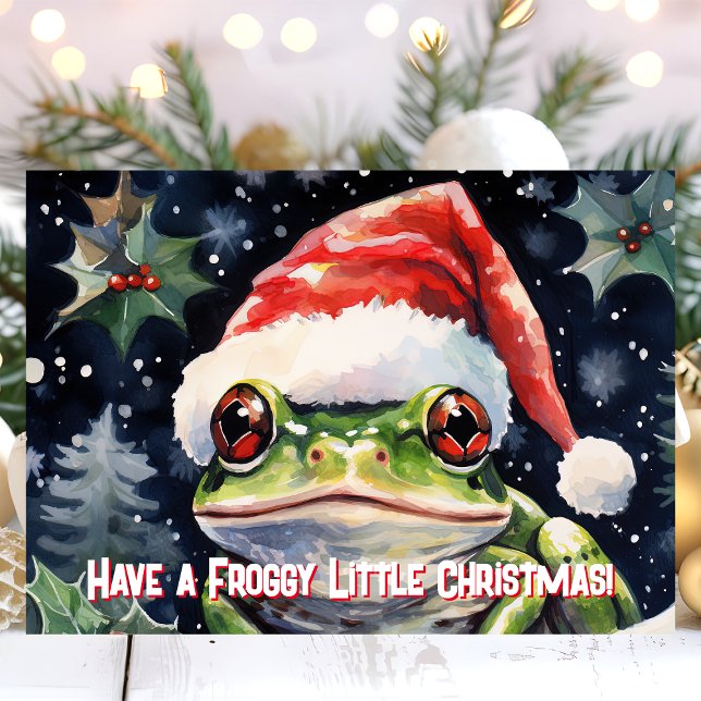 Have a Froggy Little Christmas Frog Holiday Card (Creator Uploaded)