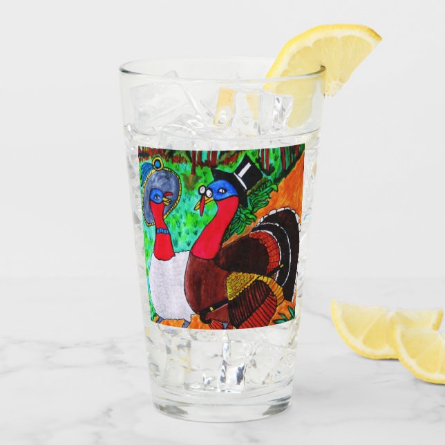 HAVE A FUN THANKSGIVING    GLASS (Back Ice)