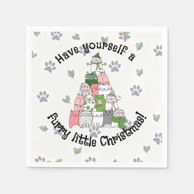 Have a furry little Christmas Napkin (Front)