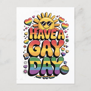 Have a Gay Day LGBT Pride Month Announcement Postcard