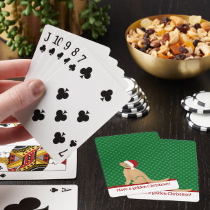 Have a Golden Christmas Green Playing Cards