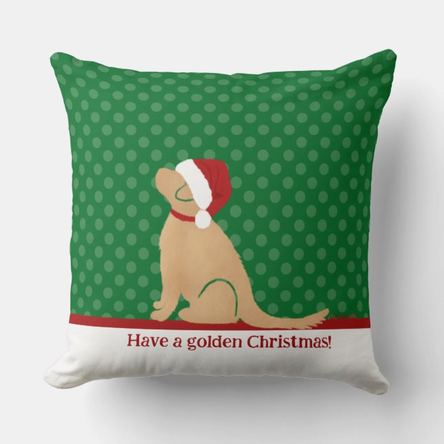 Have a Golden Christmas Throw Pillow (Front)