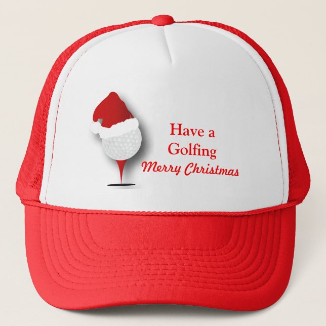 Have a Golfing 🏌️‍♂️ Christmas Trucker Hat (Front)