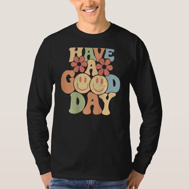 Have A Good Day Happy Face Aesthetic Trend T-Shirt (Front)