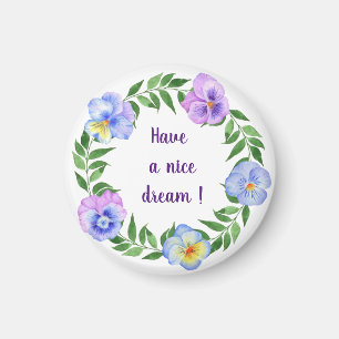 Have a good dreams! Romantic watercolor flowers Ma Magnet