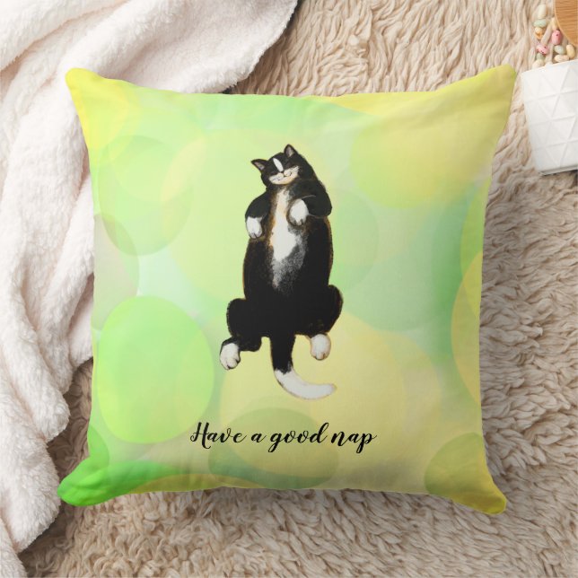 Have a good nap like this Cat Throw Pillow (Blanket)