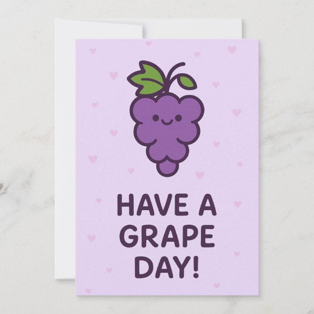 Have a Grape Day – Cute Pun Greeting Card  (Front)