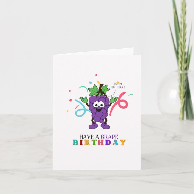 Have A Grape Puns Birthday Card (Front)