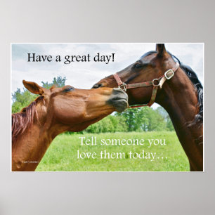 Have a Great Day Poster with Horses
