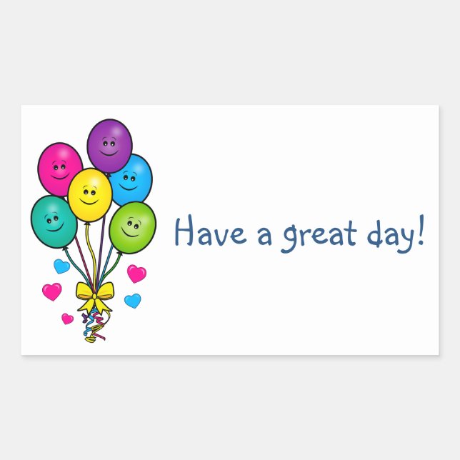 Have a Great Day Sticker with Balloons (Front)