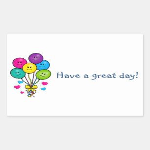 Have a Great Day Sticker with Balloons