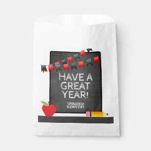 Have a Great Year Red and Black Chalkboard Favour Bags