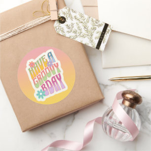 Have a Groovy Birthday   Retro Hippie Classic Round Sticker