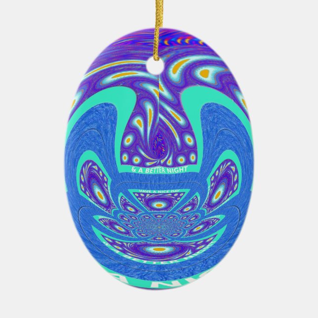 Have a Happy Day Ceramic Tree Decoration (Front)
