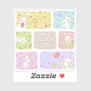 Have A Happy Day: Cute Bunny Illustration
