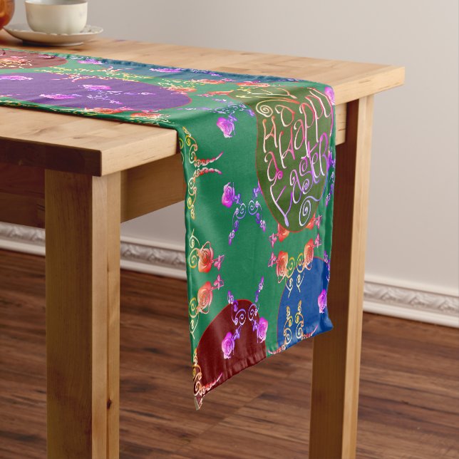 ""Have a Happy Easter" Egg Short Table Runner (In Situ)