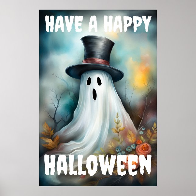 Have a Happy Halloween Ghost Poster (Front)