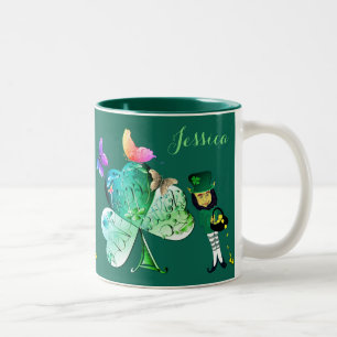 "Have a Happy St. Patrick's Day"Leprechaun   Two-Tone Coffee Mug
