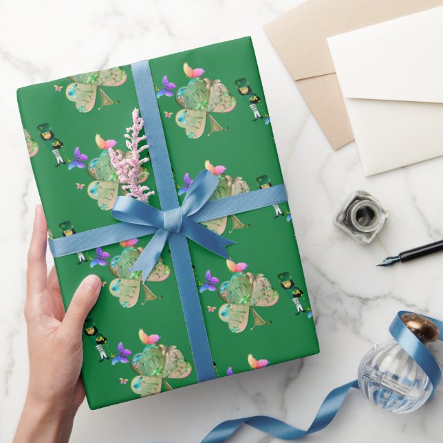 "Have a Happy St. Patrick's Day" Leprechaun  Wrapping Paper (Gifting)