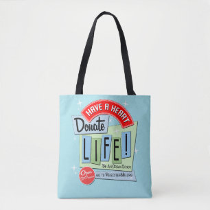 Have A Heart Donate Life, Polka Dot Tote Bag