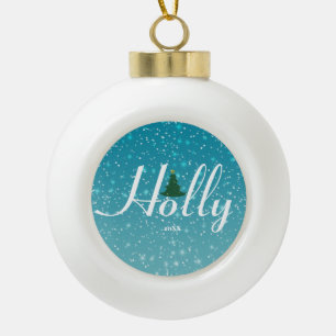 Have a Holly Dolly Christmas Ornament, Personalise Ceramic Ball Christmas Ornament