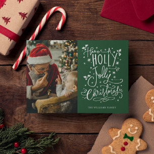 HAVE A HOLLY JOLLY CHRISTMAS Add Your Photo Holiday Card