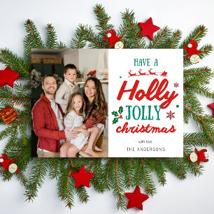 Have a Holly Jolly Christmas Family Photo Holiday Card