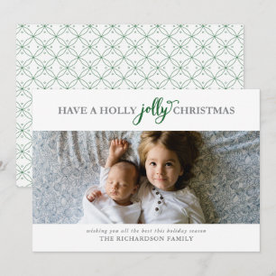 HAVE A HOLLY JOLLY CHRISTMAS FLAT PHOTO HOLIDAY CARD