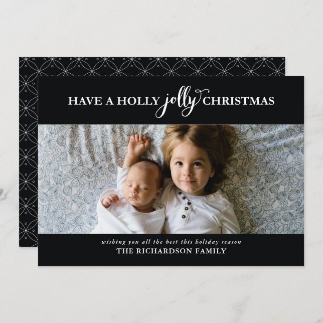HAVE A HOLLY JOLLY CHRISTMAS FLAT PHOTO HOLIDAY CARD (Front/Back)