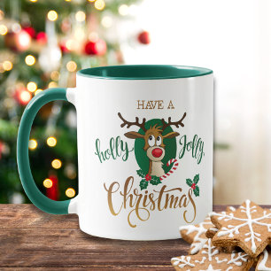 Have A Holly Jolly Christmas Reindeer Holidays Mug