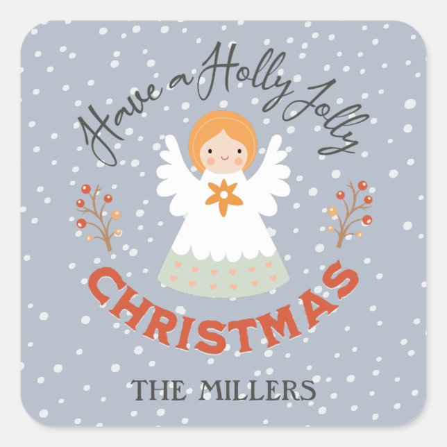 Have a Holly Jolly Christmas Square Sticker (Front)