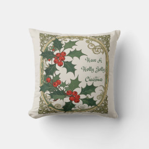Have A Holly Jolly Christmas Vintage Vibe Cushion