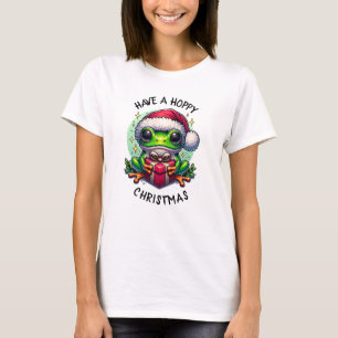 Have a Hoppy Christmas Frog Pun T-Shirt