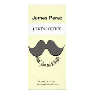Have a Laugh  Funny Cartoon Dentist Moustache Flos Rack Card