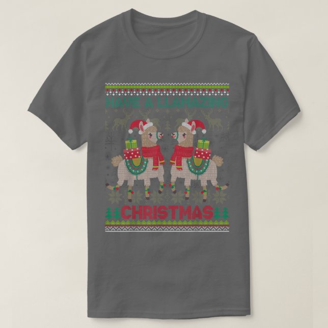 Have A Llamazing Christmas Funny Ugly Xmas Sweater (Design Front)
