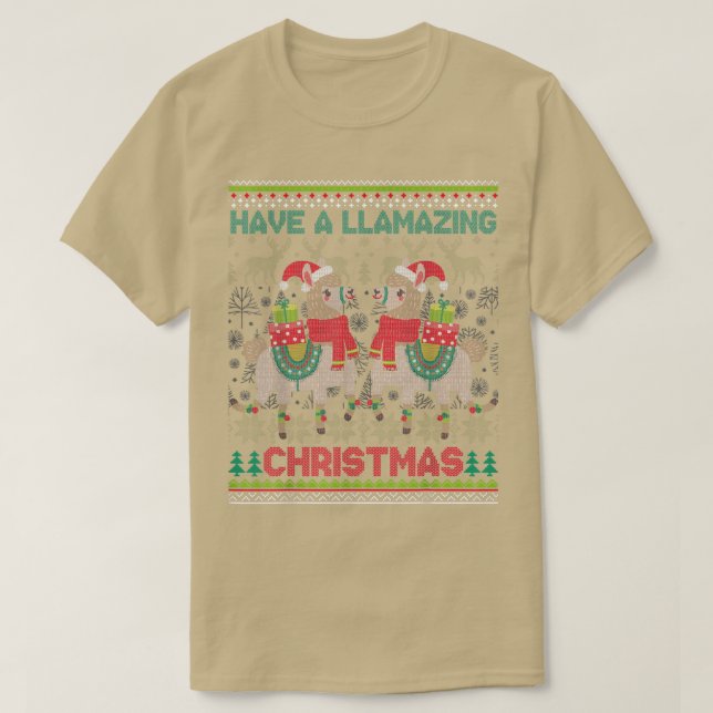 Have A Llamazing Christmas Funny Ugly Xmas Sweater (Design Front)