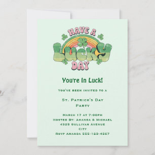 Have a Lucky Day Retro Style St. Patrick's Day Invitation
