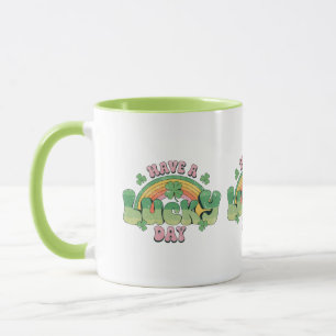 Have a Lucky Day Retro Typography Mug